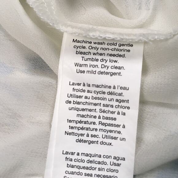 Gap Tank Top Double Layer Floral Print Sleeveless Blouse Women's XS Cream Blue - Picture 7 of 8
